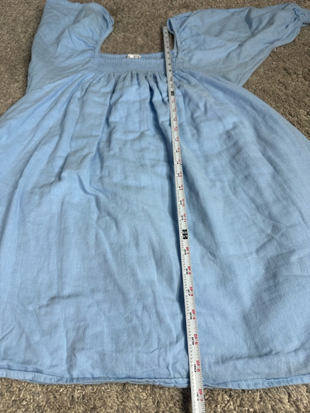 Apiece Apart Inacea Balloon Sleeve Dress XS sky blue organic cotton pockets - Picture 13 of 16
